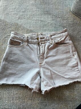 Universal Thread Light Beige High-Rise Frayed Hem Jean Shorts